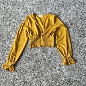 Long Sleeve Halter Crop Top